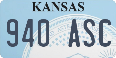 KS license plate 940ASC