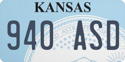 KS license plate 940ASD