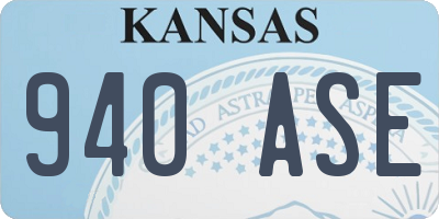 KS license plate 940ASE