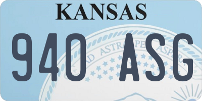KS license plate 940ASG