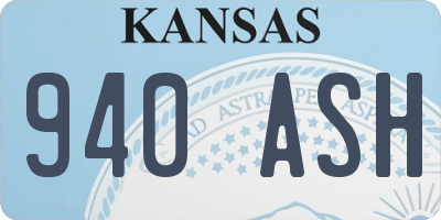 KS license plate 940ASH