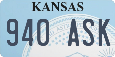 KS license plate 940ASK