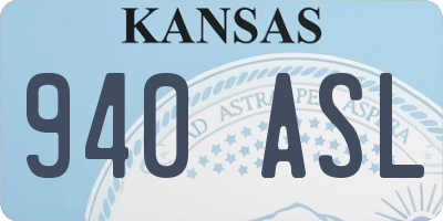KS license plate 940ASL