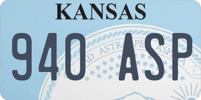 KS license plate 940ASP