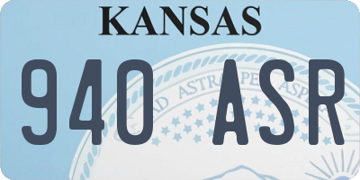 KS license plate 940ASR