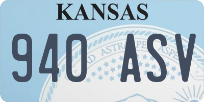 KS license plate 940ASV