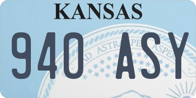 KS license plate 940ASY