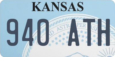 KS license plate 940ATH