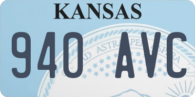 KS license plate 940AVC