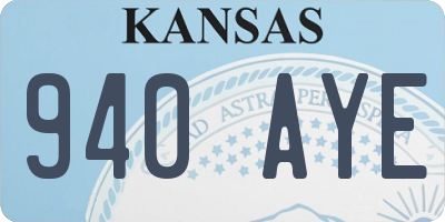 KS license plate 940AYE