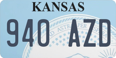 KS license plate 940AZD
