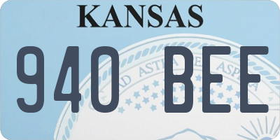 KS license plate 940BEE