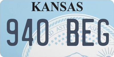 KS license plate 940BEG