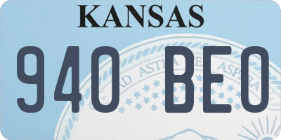 KS license plate 940BEO