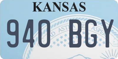 KS license plate 940BGY