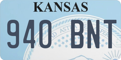 KS license plate 940BNT