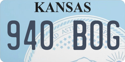 KS license plate 940BOG