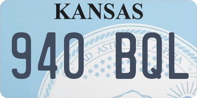 KS license plate 940BQL