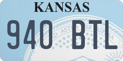 KS license plate 940BTL