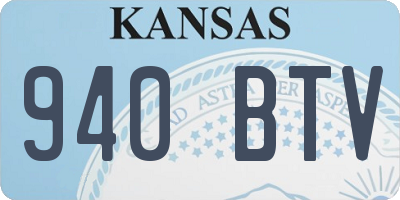 KS license plate 940BTV