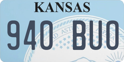 KS license plate 940BUO