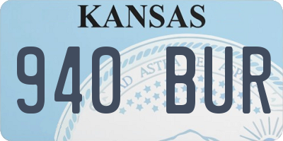 KS license plate 940BUR