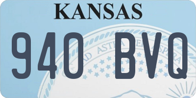 KS license plate 940BVQ