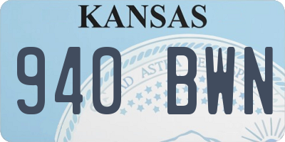 KS license plate 940BWN