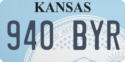 KS license plate 940BYR