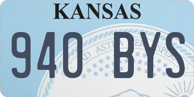 KS license plate 940BYS