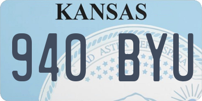 KS license plate 940BYU