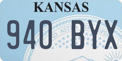KS license plate 940BYX