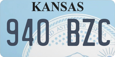 KS license plate 940BZC