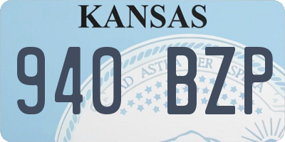 KS license plate 940BZP
