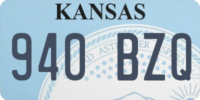 KS license plate 940BZQ