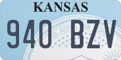 KS license plate 940BZV