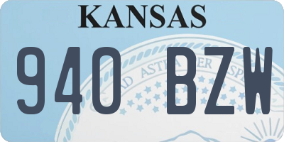 KS license plate 940BZW