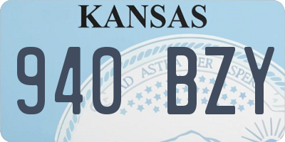 KS license plate 940BZY
