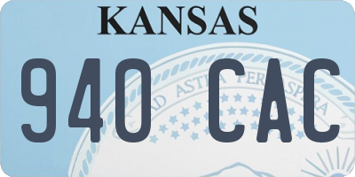 KS license plate 940CAC