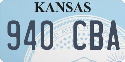 KS license plate 940CBA