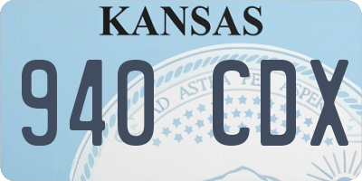 KS license plate 940CDX