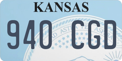 KS license plate 940CGD