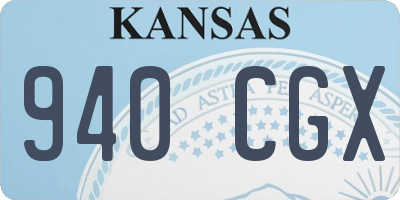 KS license plate 940CGX