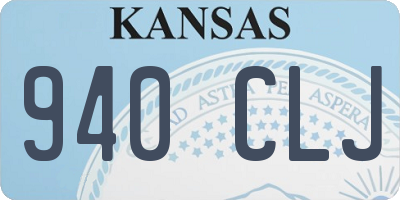 KS license plate 940CLJ