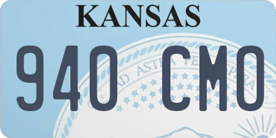 KS license plate 940CMO