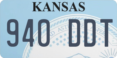 KS license plate 940DDT