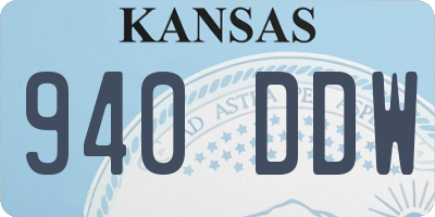 KS license plate 940DDW