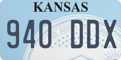 KS license plate 940DDX