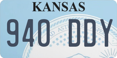 KS license plate 940DDY