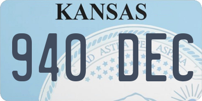 KS license plate 940DEC